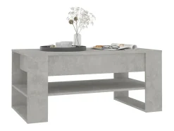 Mesa de centro madera contrachapada gris hormigón 102x55x45 cm