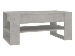 Mesa de centro madera contrachapada gris hormigón 102x55x45 cm