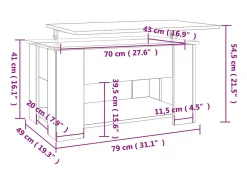 Mesa de centro madera contrachapada blanco 79x49x41 cm