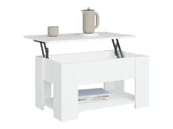 Mesa de centro madera contrachapada blanco 79x49x41 cm