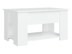 Mesa de centro madera contrachapada blanco 79x49x41 cm