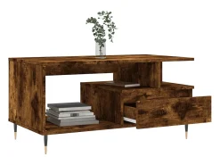 Mesa de centro madera contrachapada roble ahumado 90x49x45 cm