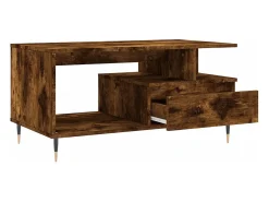 Mesa de centro madera contrachapada roble ahumado 90x49x45 cm