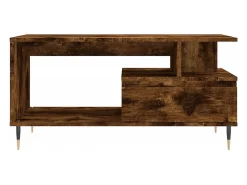 Mesa de centro madera contrachapada roble ahumado 90x49x45 cm