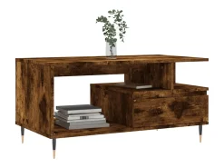Mesa de centro madera contrachapada roble ahumado 90x49x45 cm