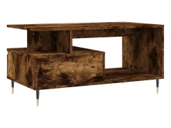 Mesa de centro madera contrachapada roble ahumado 90x49x45 cm