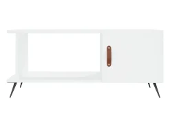 Mesa de centro madera contrachapada blanco 90x50x40 cm