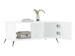 Mesa de centro madera contrachapada blanco 90x50x40 cm
