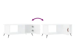 Mesa de centro madera contrachapada blanco 90x50x40 cm