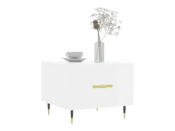Mesa de centro madera de ingeniería brillo blanco 50x50x40 cm