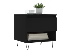 Mesa de centro madera de ingeniería negro 50x46x50 cm