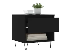Mesa de centro madera de ingeniería negro 50x46x50 cm