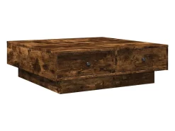 Mesa de centro madera de ingeniería roble ahumado 90x90x28 cm