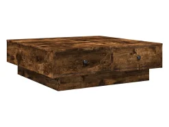 Mesa de centro madera de ingeniería roble ahumado 90x90x28 cm