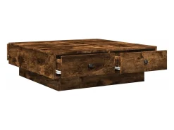 Mesa de centro madera de ingeniería roble ahumado 90x90x28 cm