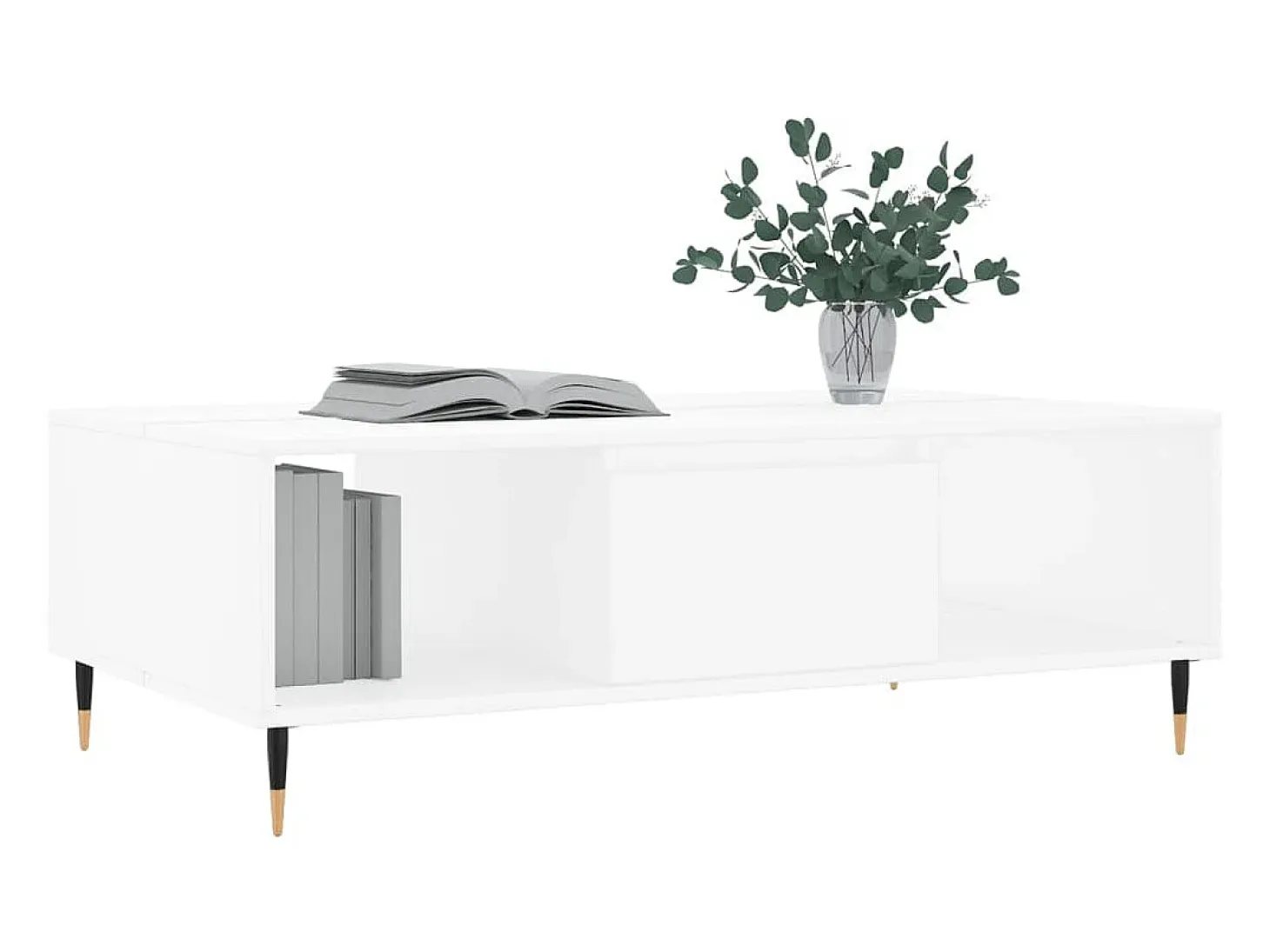Mesa de centro madera de ingeniería blanco 104x60x35 cm