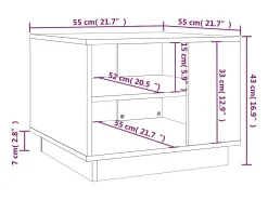 Mesa de centro madera de ingeniería roble ahumado 55x55x43 cm