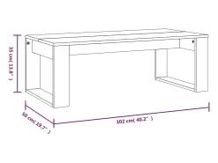Mesa de centro madera de ingeniería roble ahumado 102x50x35 cm
