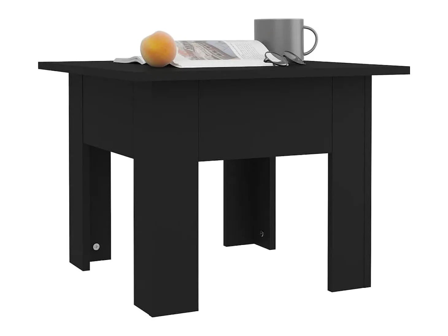 Mesa de centro madera de ingeniería negra 55x55x42 cm