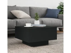 Mesa de centro madera de ingeniería negro 55x55x31 cm