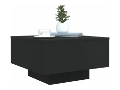 Mesa de centro madera de ingeniería negro 55x55x31 cm