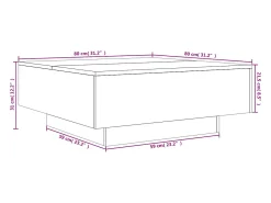 Mesa de centro madera de ingeniería blanco 80x80x31 cm