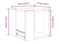 Mesa de centro madera de ingeniería gris Sonoma 32x32x30 cm