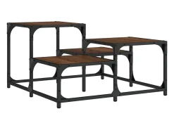 Mesa de centro madera de ingeniería roble marrón 68x68x40 cm