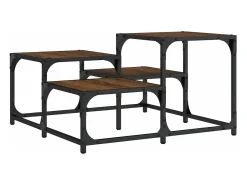 Mesa de centro madera de ingeniería roble marrón 68x68x40 cm