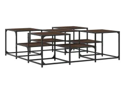 Mesa de centro madera de ingeniería roble marrón 121x121x40 cm