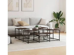 Mesa de centro madera de ingeniería roble marrón 121x121x40 cm