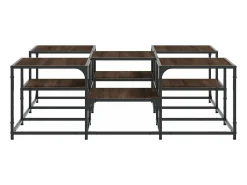 Mesa de centro madera de ingeniería roble marrón 121x121x40 cm