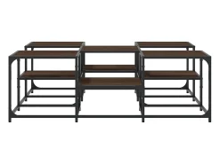 Mesa de centro madera de ingeniería roble marrón 121x121x40 cm
