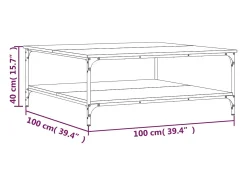 Mesa de centro madera de ingeniería roble Sonoma 100x100x40 cm
