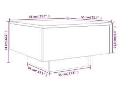 Mesa de centro madera de ingeniería roble Sonoma 55x55x31 cm
