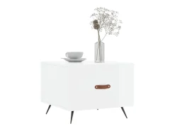 Mesa de centro madera de ingeniería brillo blanco 50x50x40 cm