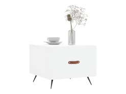 Mesa de centro madera de ingeniería blanca 50x50x40 cm