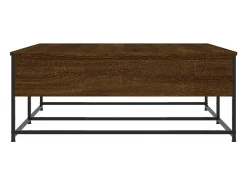 Mesa de centro madera de ingeniería roble marrón 100x99x40 cm