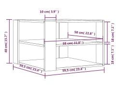 Mesa de centro madera de ingeniería gris Sonoma 59,5x59,5x40 cm