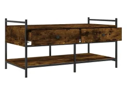 Mesa de centro madera de ingeniería roble ahumado 99x50x50 cm