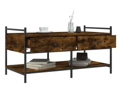 Mesa de centro madera de ingeniería roble ahumado 99x50x50 cm