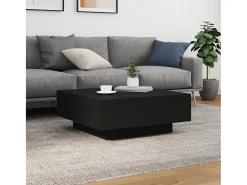 Mesa de centro madera de ingeniería negro 80x80x31 cm