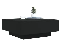 Mesa de centro madera de ingeniería negro 80x80x31 cm