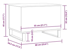 Mesa de centro madera de ingeniería envejecida 60x44,5x45 cm