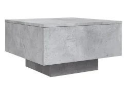 Mesa de centro madera de ingeniería gris hormigón 55x55x31 cm
