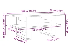 Mesa de centro madera de ingeniería roble Sonoma 102x55x42 cm