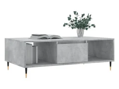Mesa de centro madera de ingeniería gris hormigón 104x60x35 cm