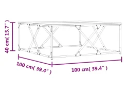 Mesa de centro madera de ingeniería roble Sonoma 100x100x40 cm