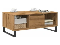 Mesa de centro madera de ingeniería roble artisan 90x50x36,5 cm