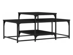 Mesa de centro madera de ingeniería negro 102x60x45 cm